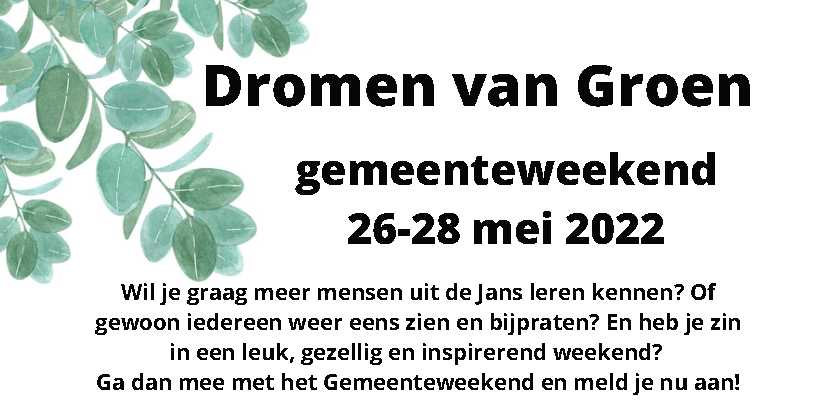 Dromen van groen! – inschrijven gemeenteweekend